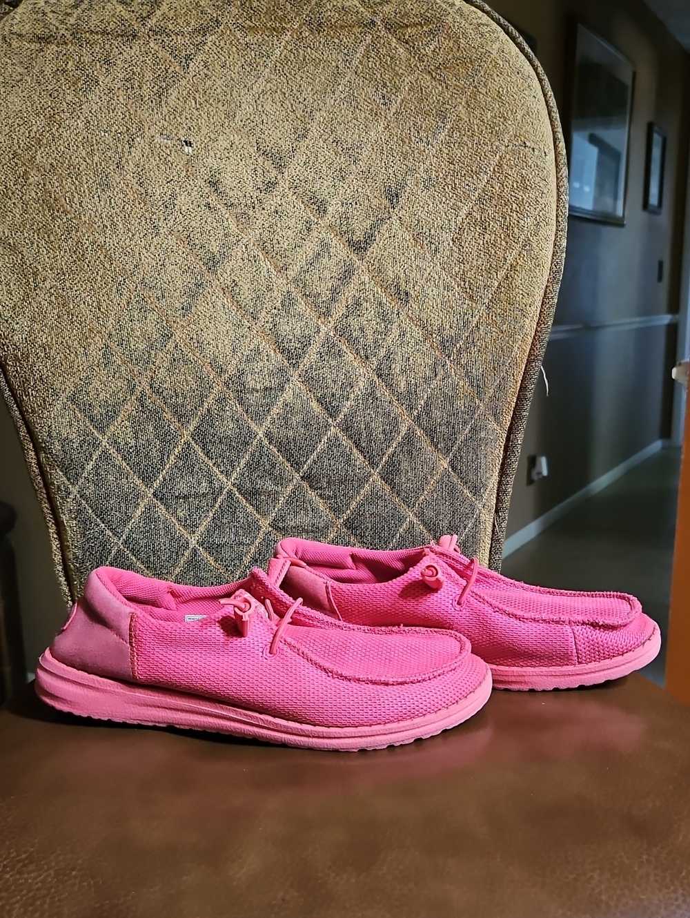 Hey Dude Wendy Funk Mono Electric Pink Slip On Loafers Flats Shoes